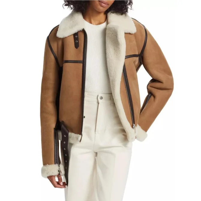 women’s-leather-shearling-brown-winter-jacket