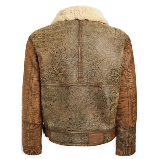 Aaron Taylor Johnson Comic Con 2024 Shearling Leather Jacket