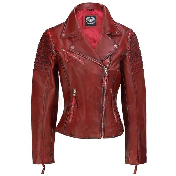 Phoebe Dynevor Red Leather Jacket