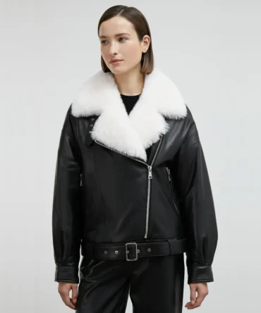 Women's Black Biker Leather Jacket