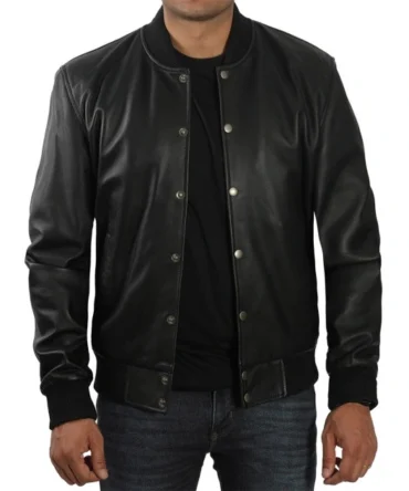 Men's Cafe Racer Black Leather Jacket