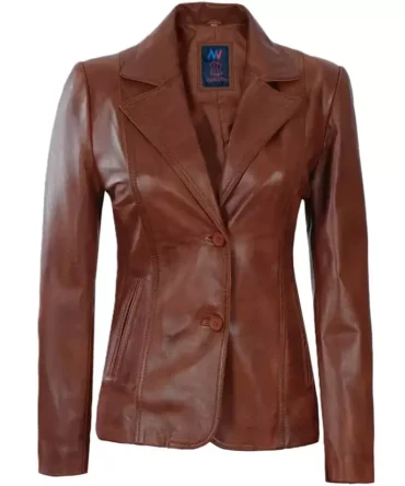 Women's Dark Brown Two Button Blazer