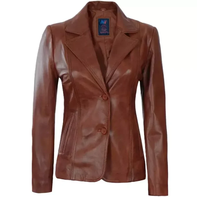 Women's Dark Brown Two Button Blazer