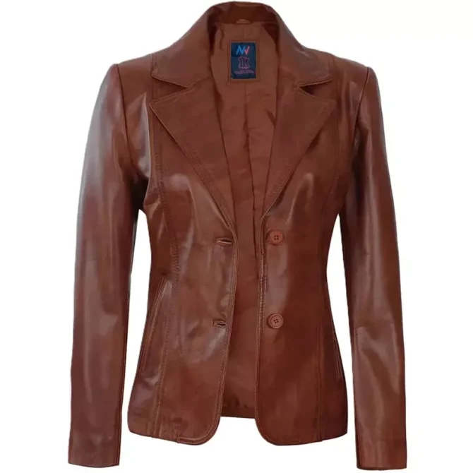 Women's Dark Brown Two Button Blazer