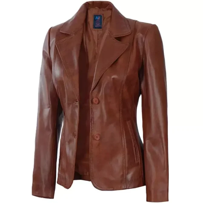 Women's Dark Brown Two Button Blazer