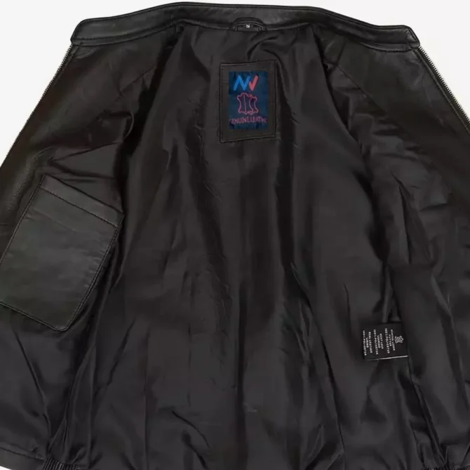 Ladies Black Leather Moto Jacket