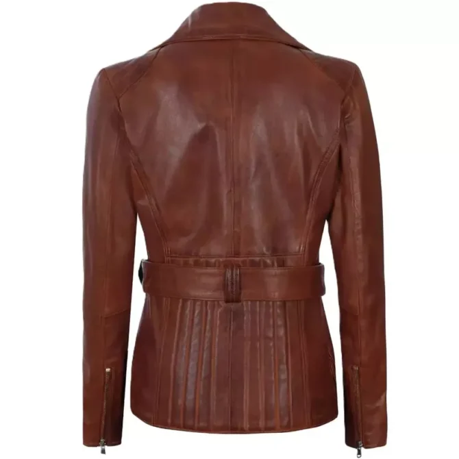 Women Chocolate Brown Leather Jacket