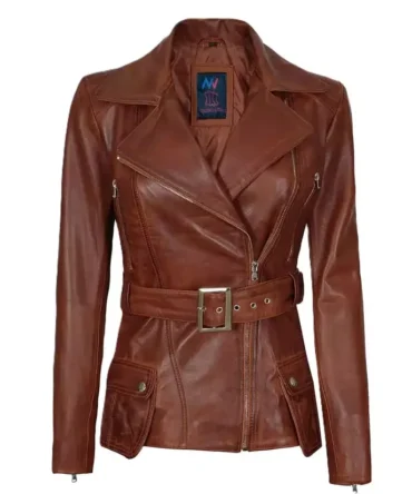 Women Chocolate Brown Leather Jacket