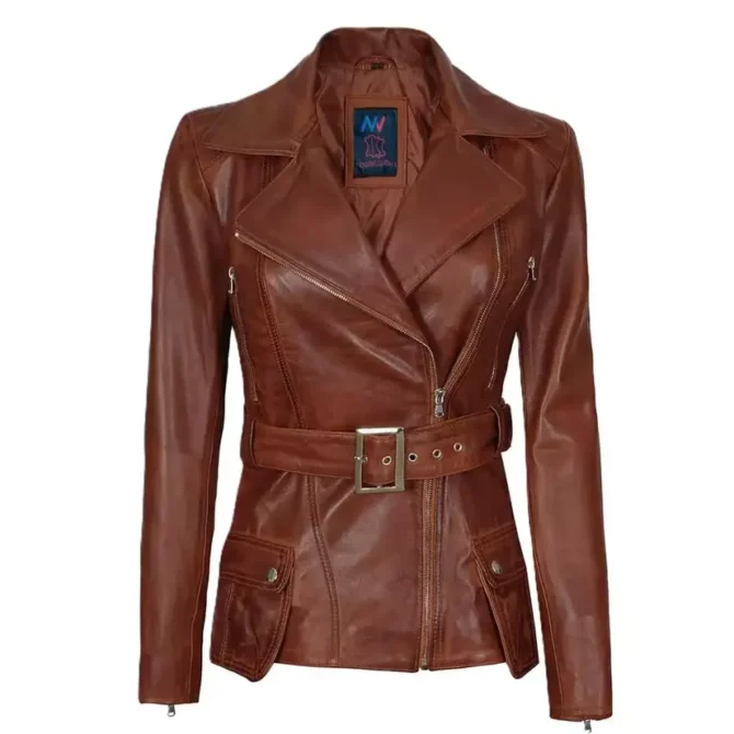 Women Chocolate Brown Leather Jacket
