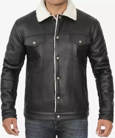 Men Shearling Leather Jacket