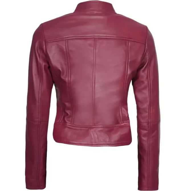 Pink Biker Leather Jacket