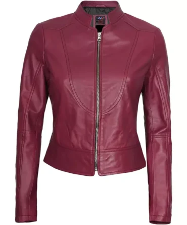 Pink Biker Leather Jacket
