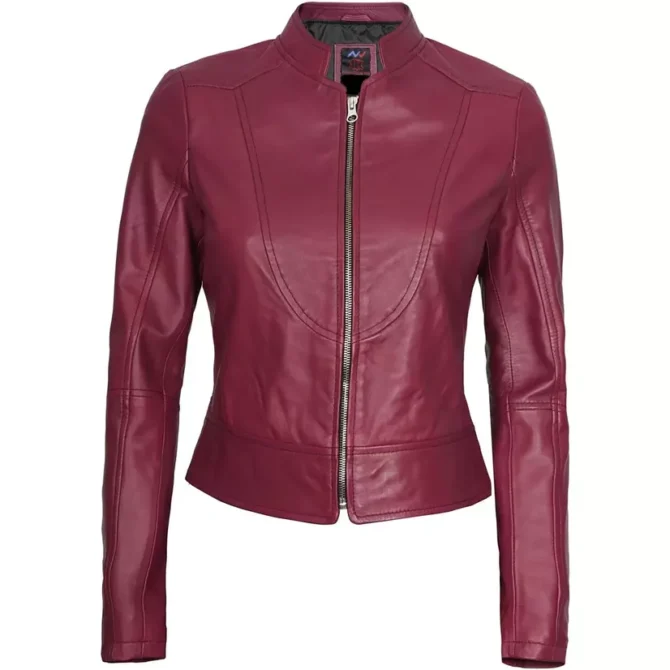 Pink Biker Leather Jacket