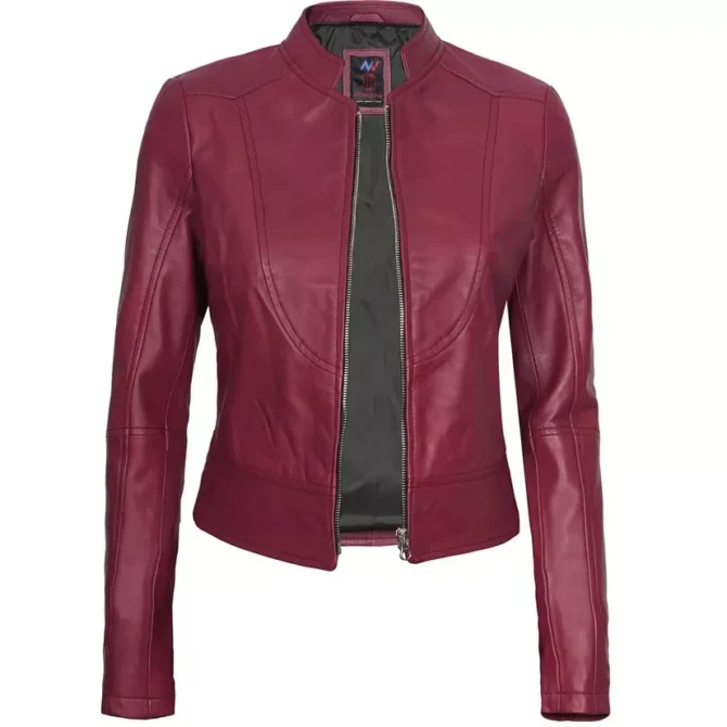 Pink Biker Leather Jacket