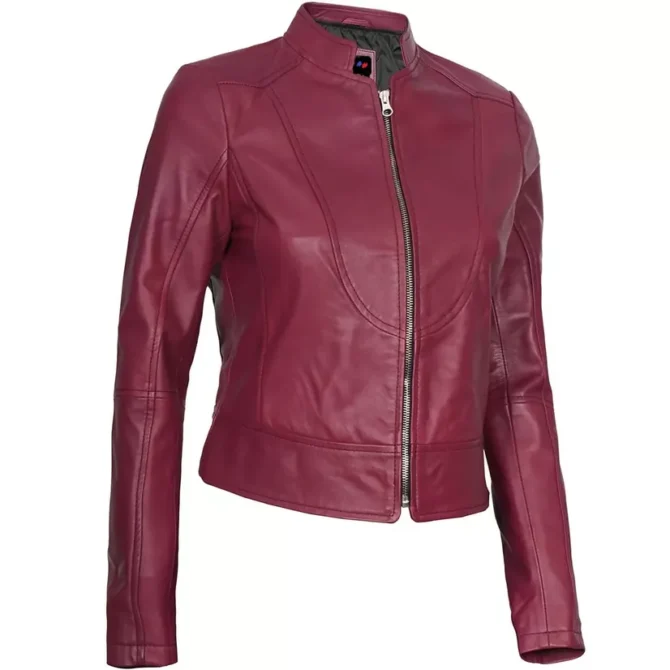 Pink Biker Leather Jacket