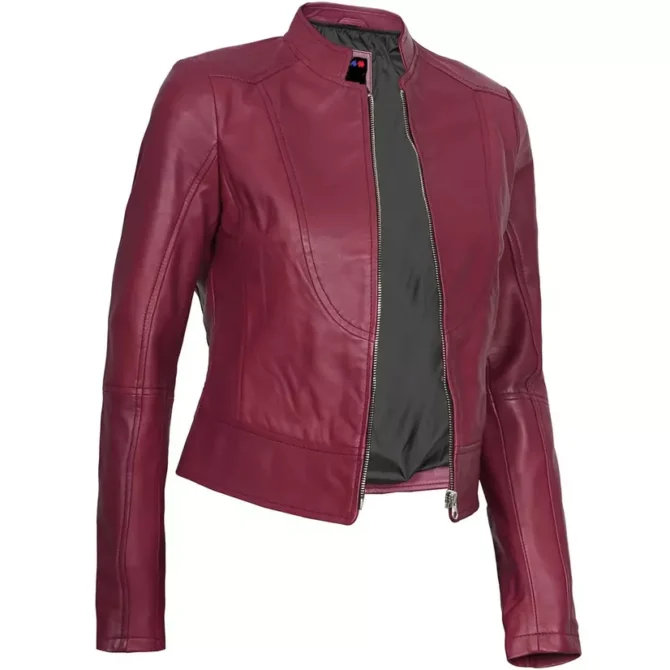 Pink Biker Leather Jacket