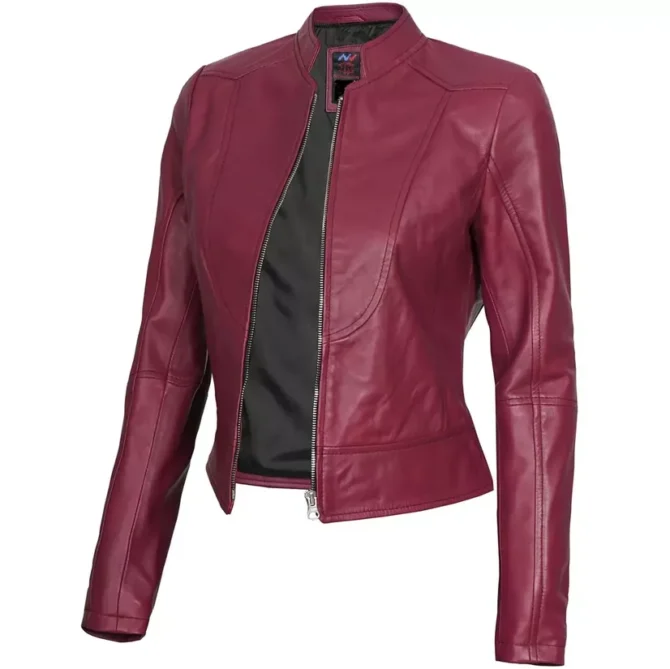 Pink Biker Leather Jacket
