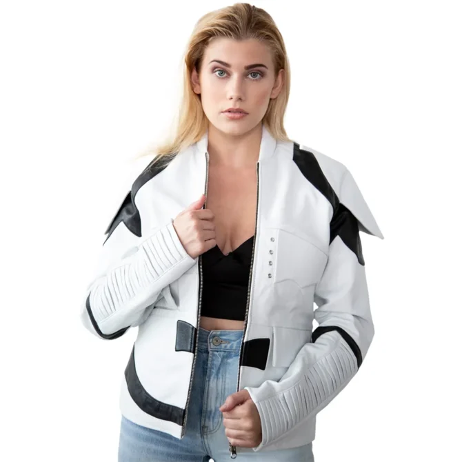 Storm Trooper Armor Star Wars Real Leather White Jacket