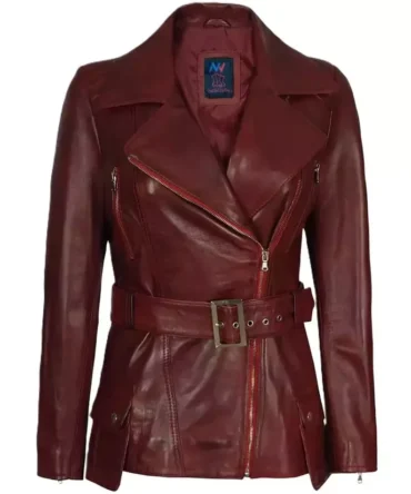 Burgundy Vintage Leather Jacket