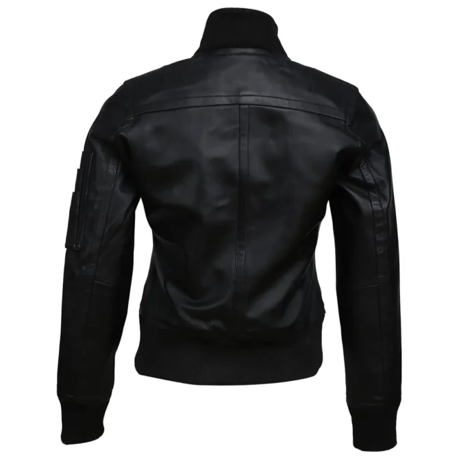 Emma Black Biker Leather Jacket