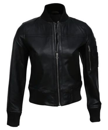 Emma Black Biker Leather Jacket