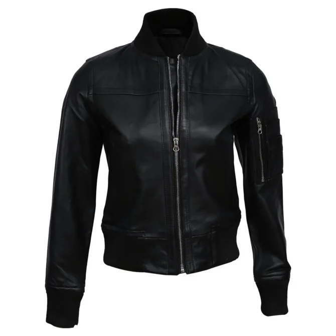 Emma Black Biker Leather Jacket