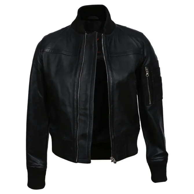 Emma Black Biker Leather Jacket