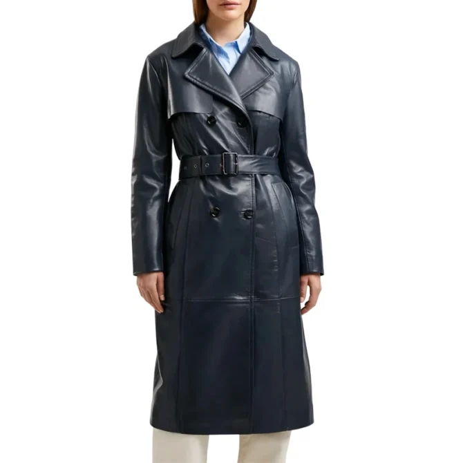 Women's Blue Trench Coat