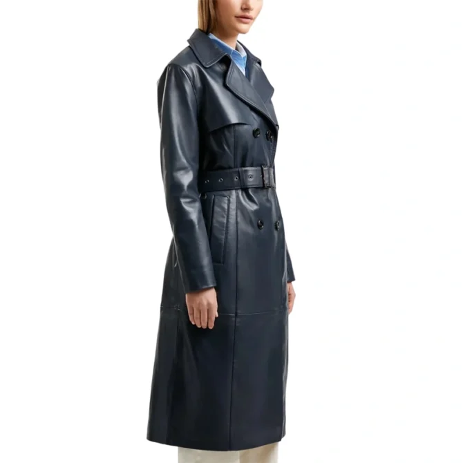 Women's Blue Trench Coat