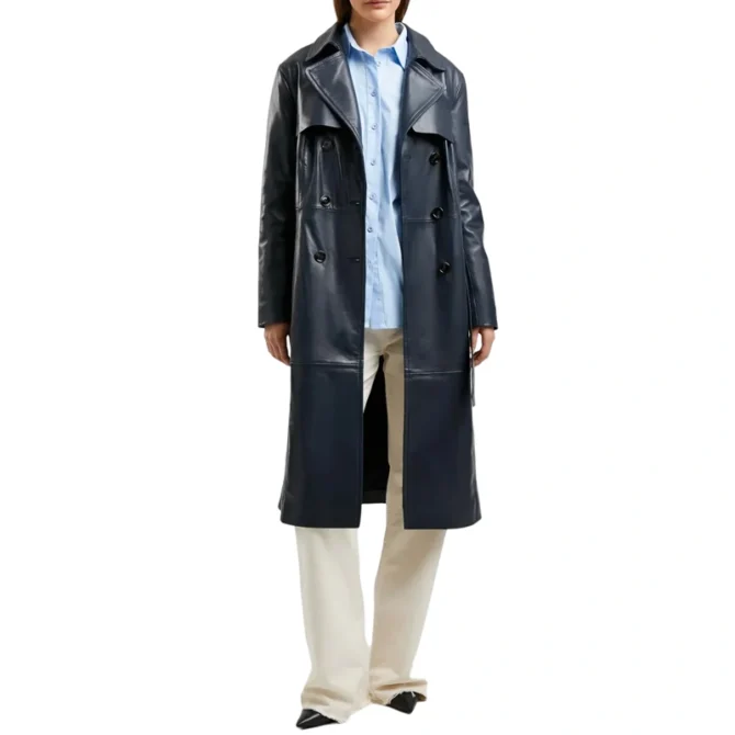 Women's Blue Trench Coat