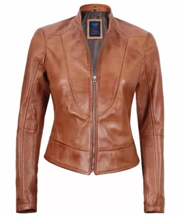 Womens Tan Leather Jacket