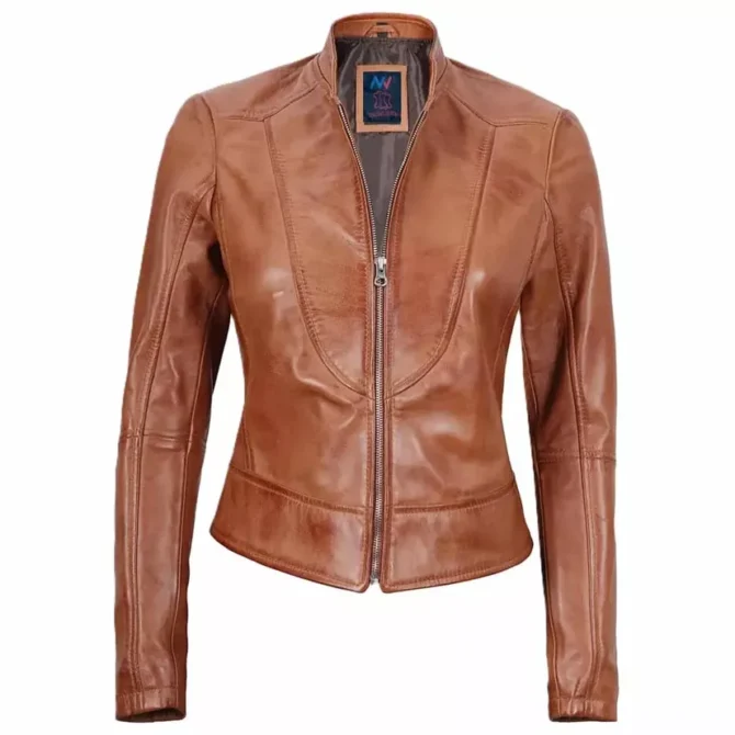 Womens Tan Leather Jacket