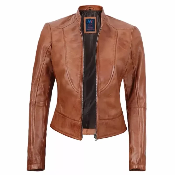Womens Tan Leather Jacket