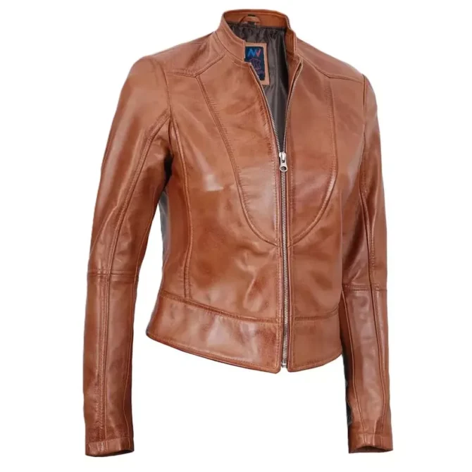 Womens Tan Leather Jacket