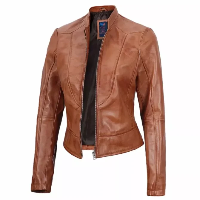 Womens Tan Leather Jacket