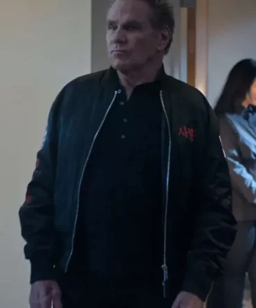 Cobra Kai S06 John Kreese Black Bomber Jacket