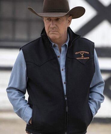 John Dutton Yellowstone Black Wool Vest
