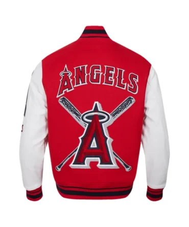 Los Angeles Angels World Series Red and White Wool Varsity Jacket
