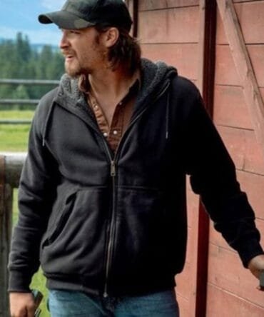 Luke Grimes Yellowstone Black Hoodie Jacket