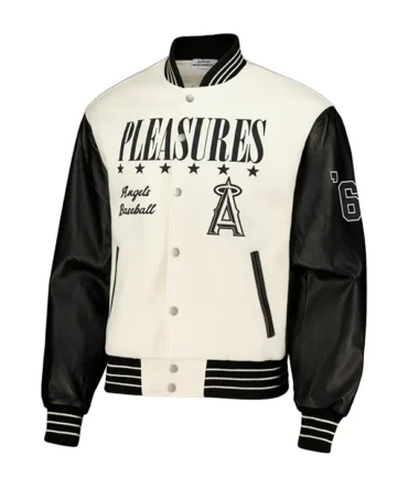 MLB Los Angeles Angels Cream Bomber Jacket