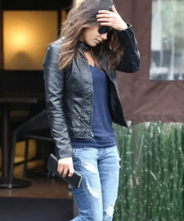 Mila Kunis Black Leather Jacket