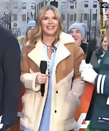 The Today Show Jenna Bush Hager Brown Shearling Jacket