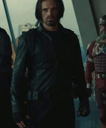 Thunderbolts 2025 Sebastian Stan Black Leather Jacket