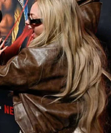 WWE Monday Night Raw 2025 Liv Morgan Brown Leather Jacket For Sale