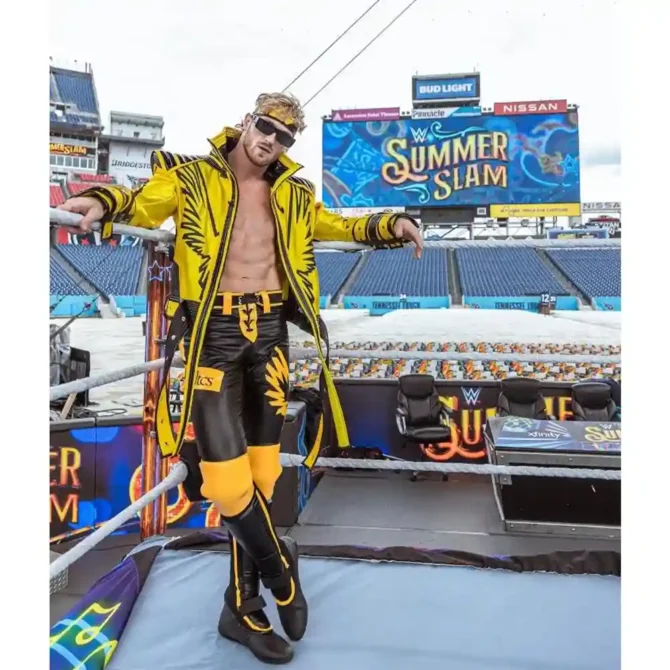 American Wrestler Logan Paul WWE Crown Jewel Leather Jacket