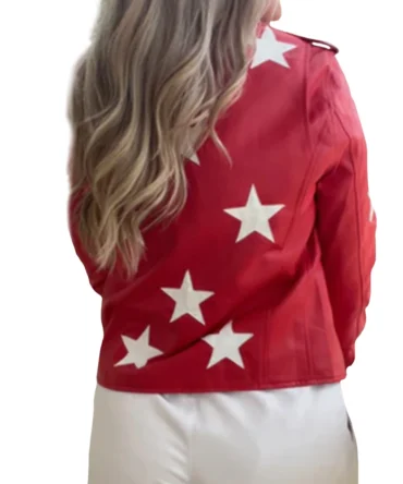 Battle Camp 2025 Polly Brindle Star Print Leather Jacket For Women