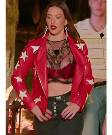 Battle Camp S01 Polly Brindle Red Leather Jacket