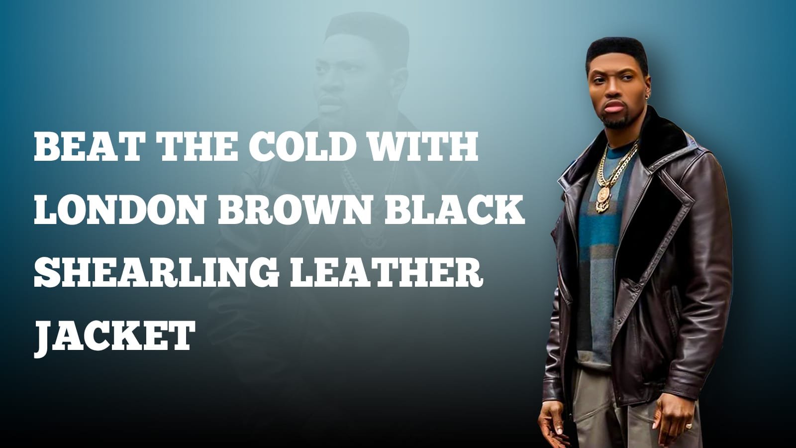 Beat The Cold with London Brown Black Shearling Leather Jacket