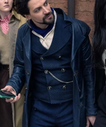 Callum McGowan The Librarians The Next Chapter Tv Series Vikram Chamberlain Blue Leather Coat