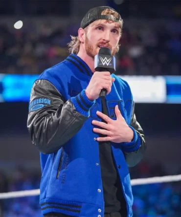 Logan Paul Blue and Black Bomber Jacket